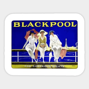 Vintage British Travel Poster: Blackpool, the Gorgeous Sights Sticker